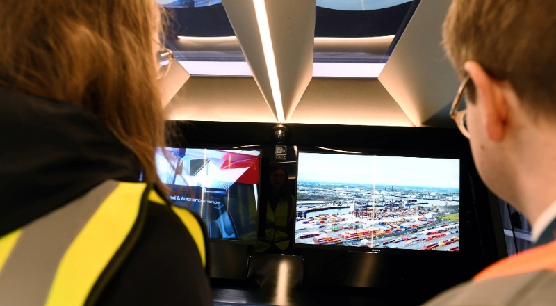 The Aurrigo autonomous vehicle at the Digital Trade Testbed