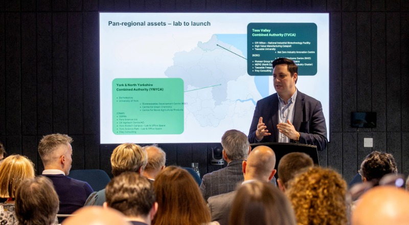 Tees Valley Mayor Ben Houchen speaking at the launch