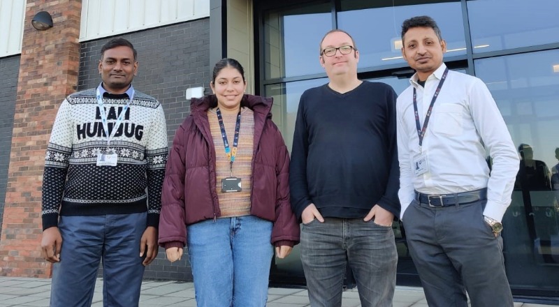 Professor Kumar Patchigolla, principal investigator, PhD student Priyanka Thakur, Mark Bankhead of UKNNL, Shadab Alam, co-investigator
