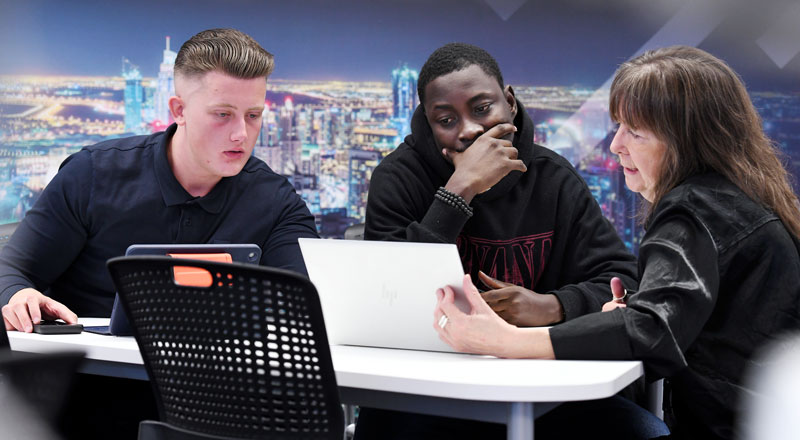 Students at Teesside University International Business School