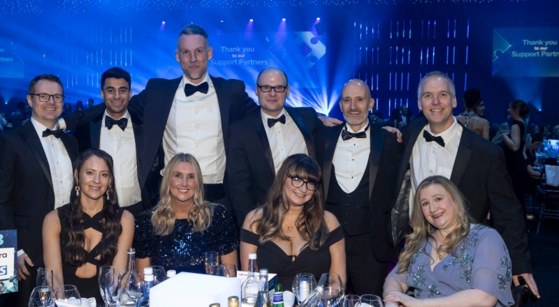 Professor Cormac Ryan, back right, with representatives from the award winning team . Link to Professor Cormac Ryan, back right, with representatives from the award winning team .
