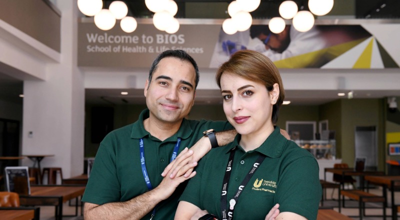 MPharm students Saeed Mirzaei and Mahsa Abadi 