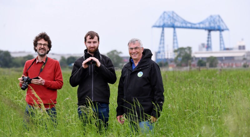 Dr Ambroise Baker, Ed Hearn and Chris Francis at RSPB Salthome. Link to Dr Ambroise Baker, Ed Hearn and Chris Francis at RSPB Salthome.