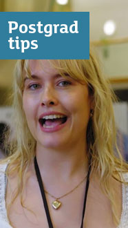 Watch our postgrad tips - a member of staff at an open day