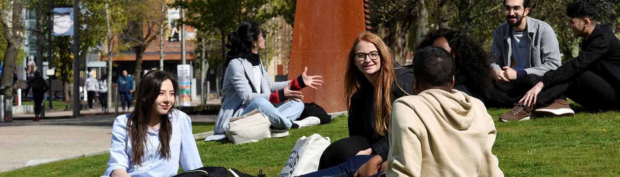 International students on campus