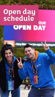 Open day schedule - students working on an open day