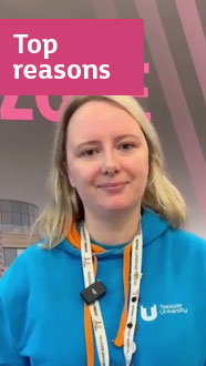 Reasons to attend an open day - a member of staff at an open day
