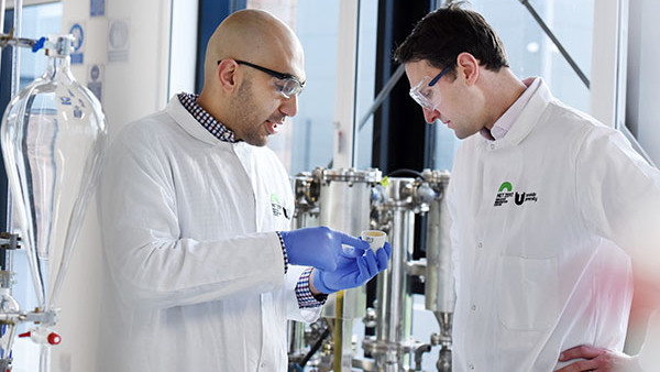 Staff working in Net Zero lab