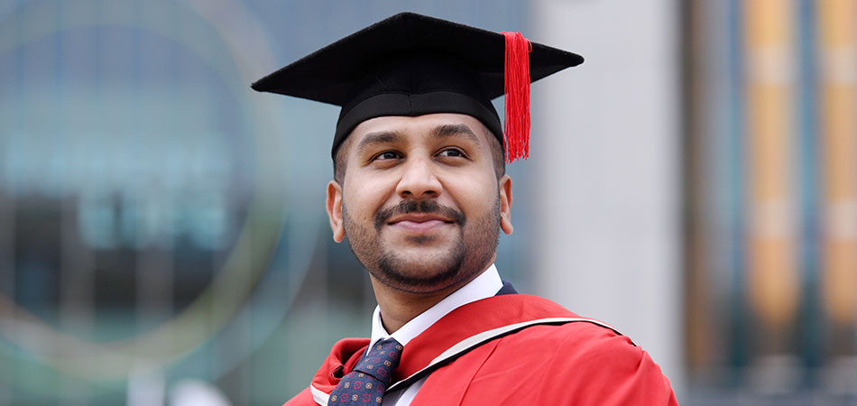 Students with scholarship in her graduation day