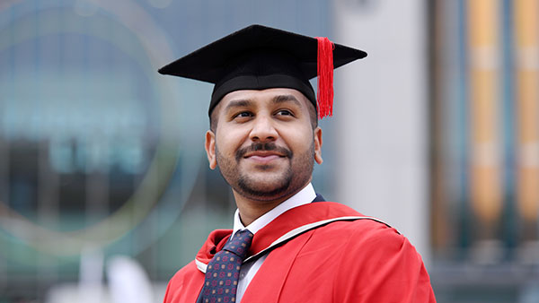Students with scholarship in her graduation day