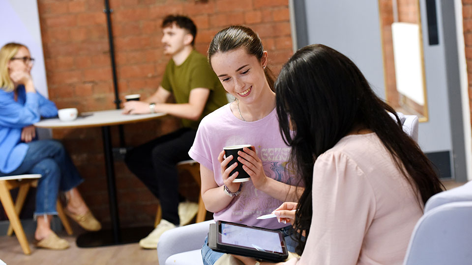 A couple of students talking