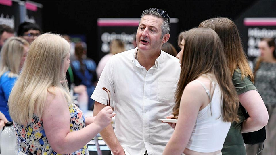 Parent at an open day