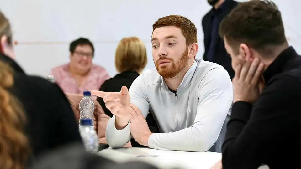 Students at a lecture on campus