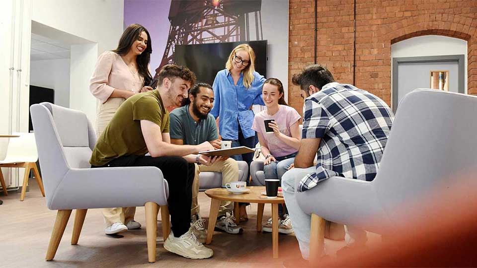 Students in the Buttery. Link to Postgraduate study.