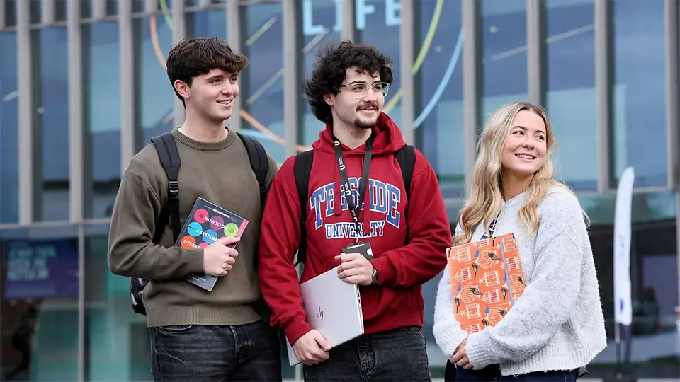 Students at Teesside University's Campus Heart