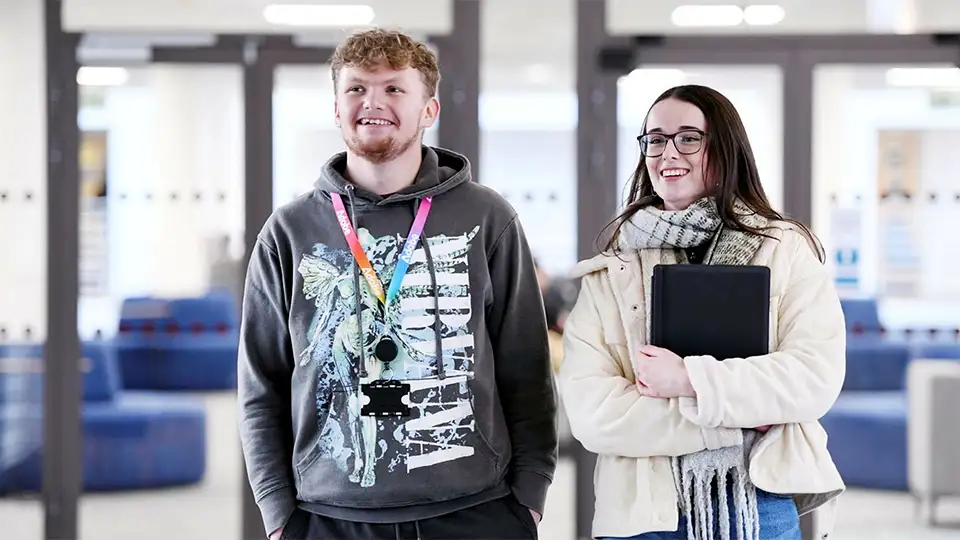 Students at Teesside University's Campus Heart