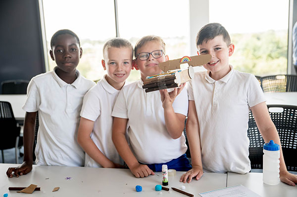 Students at Net Zero Industry Innovation Centre with 