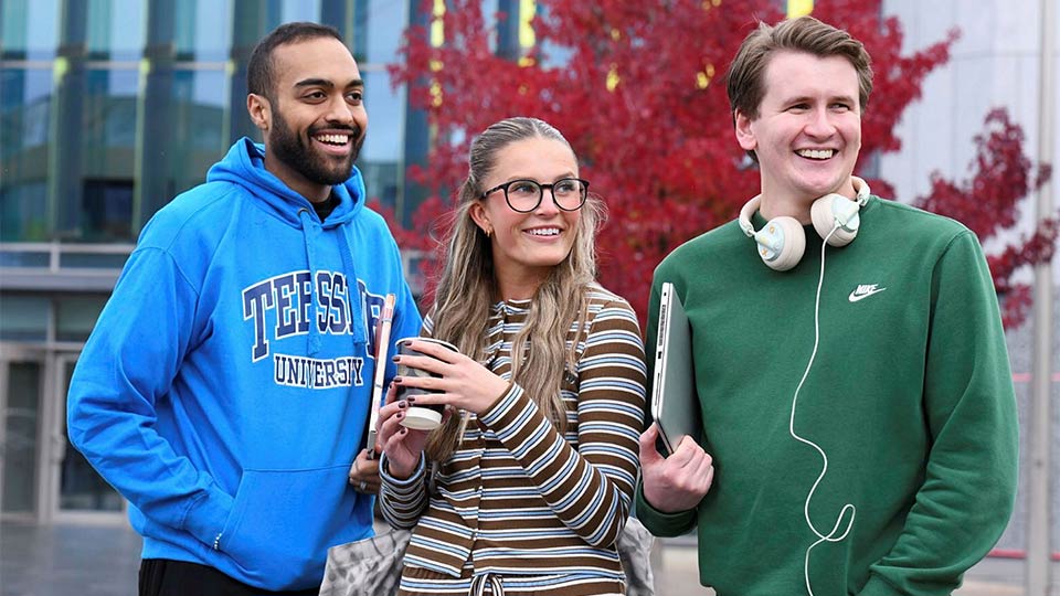 Students at Teesside University's Campus Heart