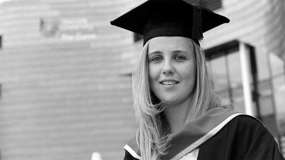 Beth Mead Scholarship Beth Mead wearing a graduation gown at Teesside University