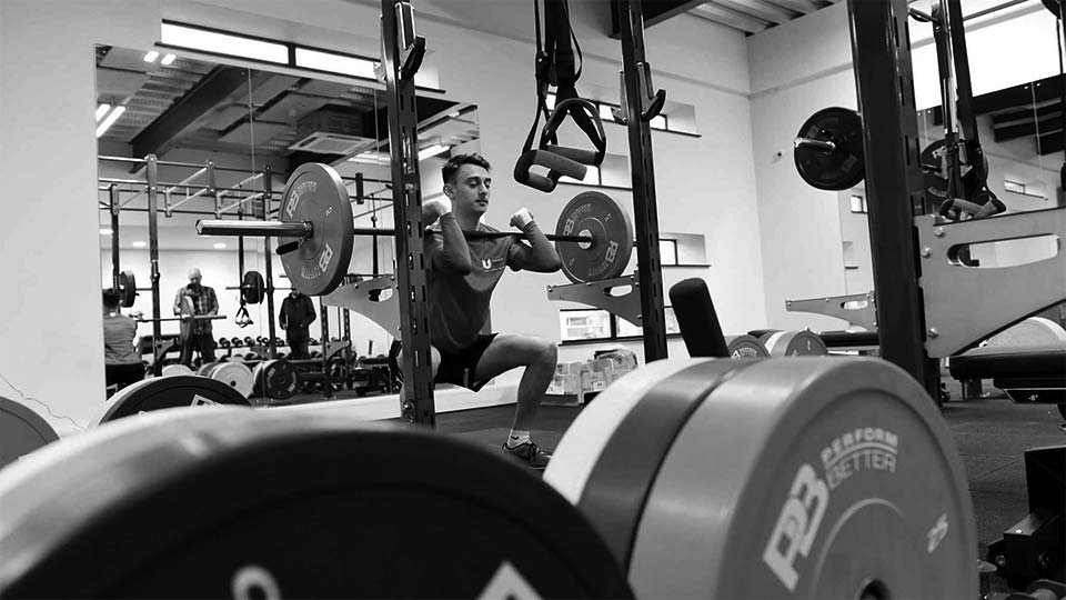 Free weights in the Olympia sports building