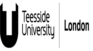 Teesside University London logo stretched