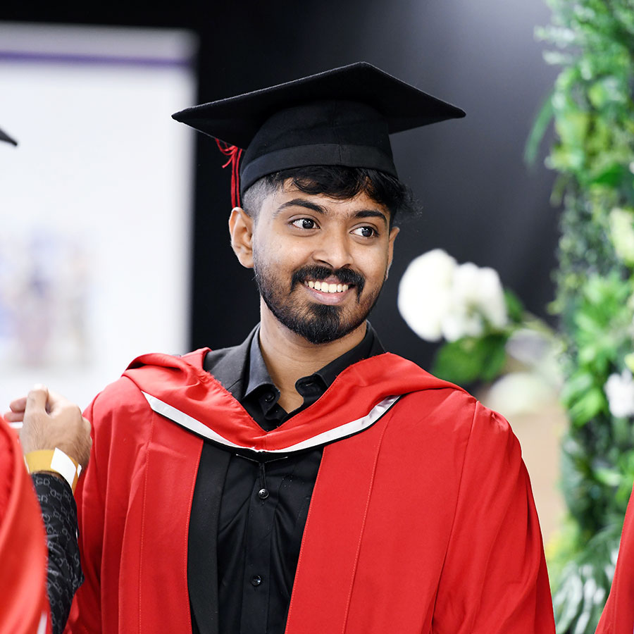 A male student in his graduation Day