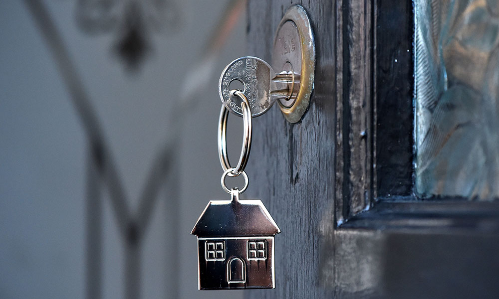 key and door of a student accommodation building