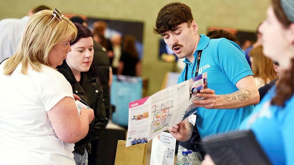 Parent at an open day